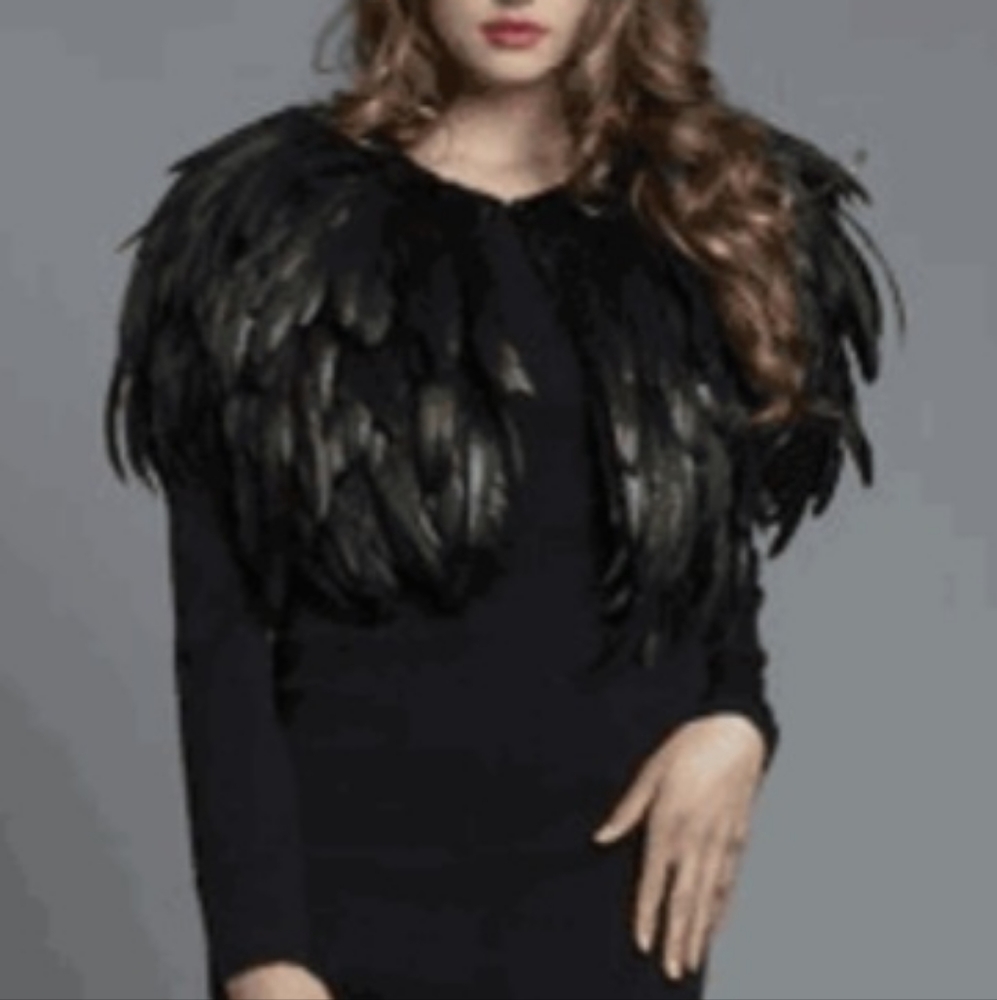 Feather emerald iridescent bolero
